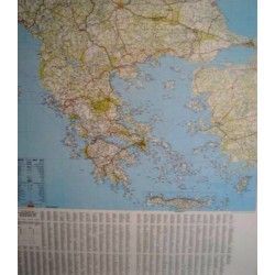 Landkaart Griekenland met plaatsnamenregister