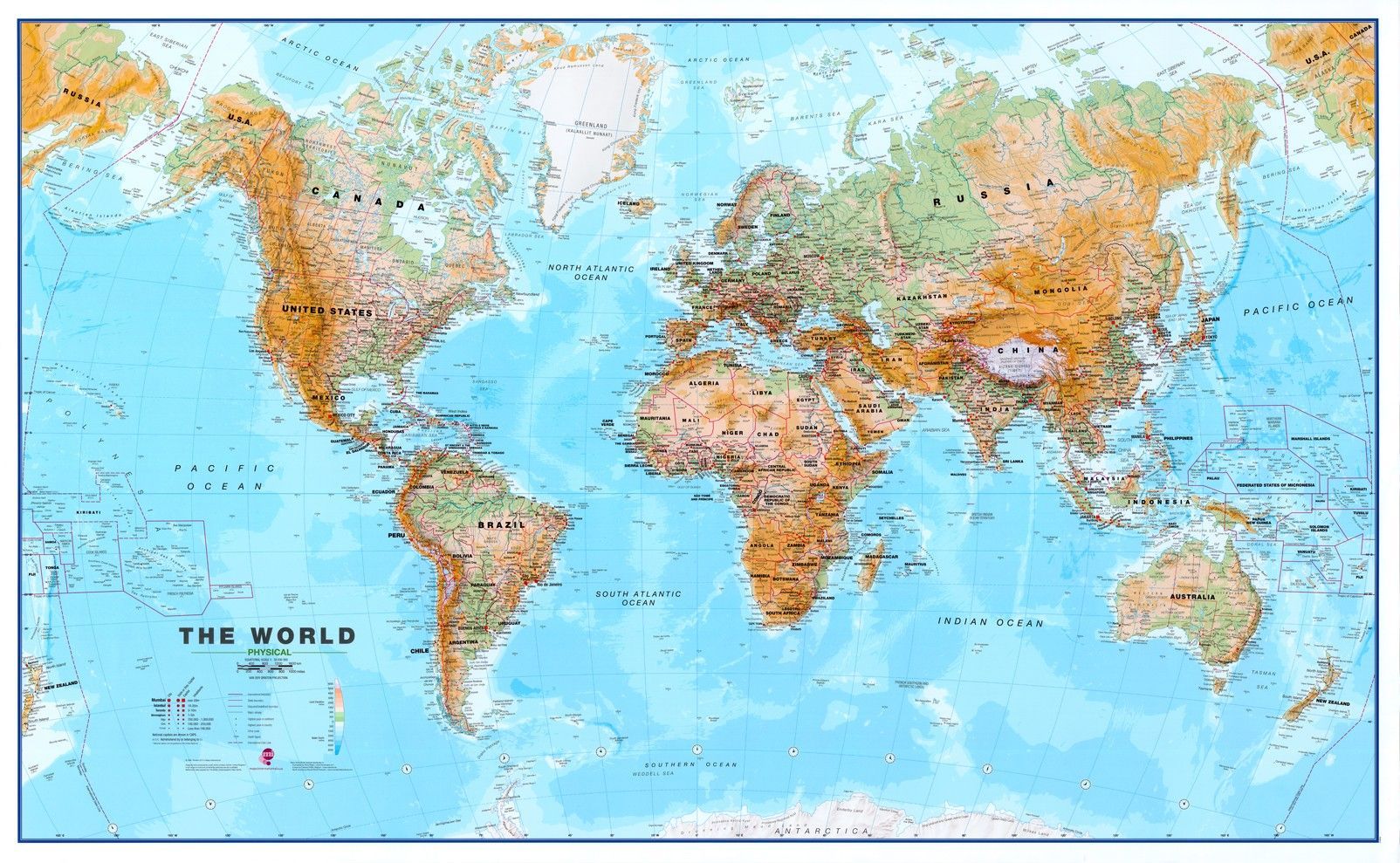 dialect Voorvoegsel Adviseren Koop Wereldkaart D Natuurkundig Maps International 1:20.000.000 voordelig  online bij COMMEE