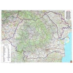 Landkaart Roemenie 1:700.000 met plaatsnamenregister