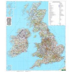 Landkaart Groot Brittannie 1:900.000 met plaatsnamenregister