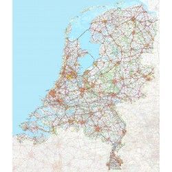 Landkaart Nederland Groot 1:200.000