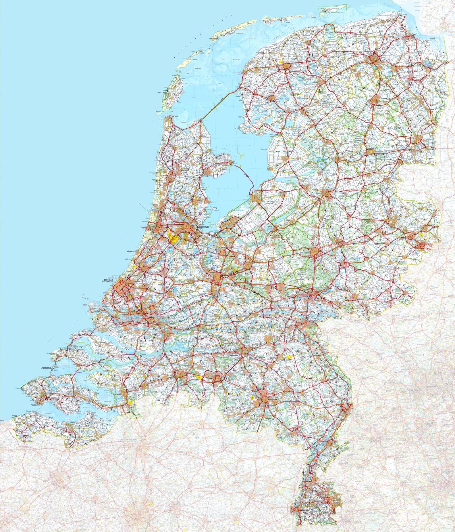 orkest De slaapkamer schoonmaken vertaler Koop Landkaart Nederland Groot 1:200.000 voordelig online bij COMMEE