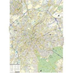 Stadsplattegrond Brussel schaal 1:17.500 met straatnamenindex