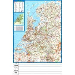 Landkaart Nederland Falk 1:250.000 met weekplanning met plaatsnamenregister