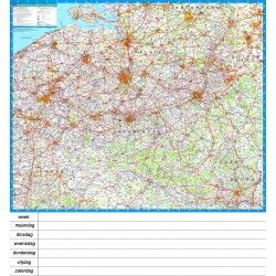 Landkaart Belgie Falk 1:250.000 met weekplanning met plaatsnamenregister