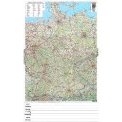 Landkaart Duitsland 1:7000.000 met weekplanning met plaatsnamenregister