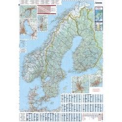 Landkaart Scandinavie 1:1.500.000 met plaatsnamenregister