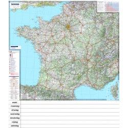 Landkaart Frankrijk 1:1.000.000 met weekplanning met plaatsnamenregister