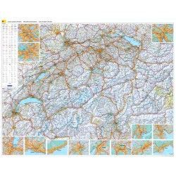 Landkaart Zwitserland 1:303.000 met plaatsnamenregister